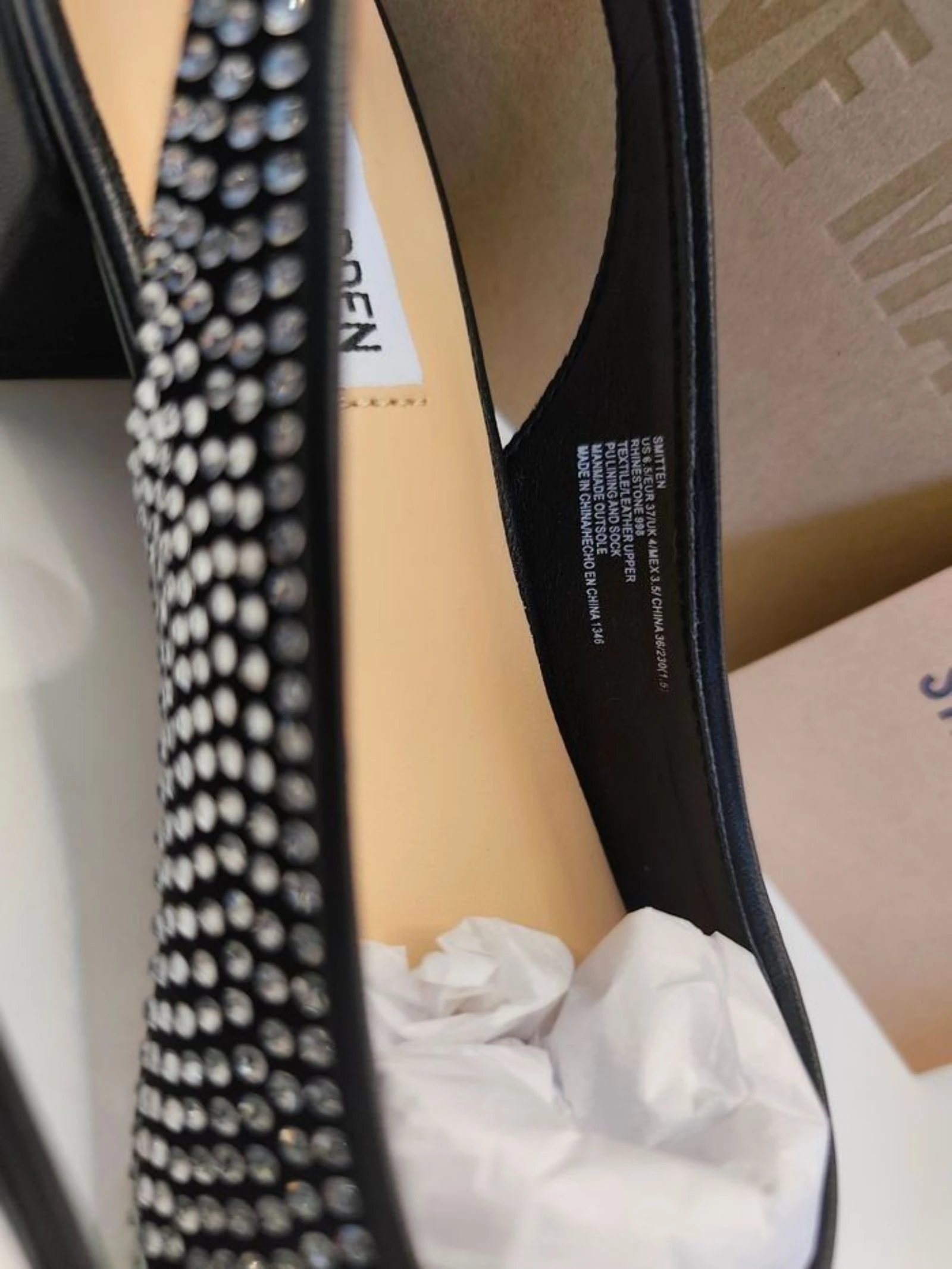 Steve Madden Escarpins Slingback Strass Noirs Neufs – Elegance & Glamour, pointure 37 – photo 3